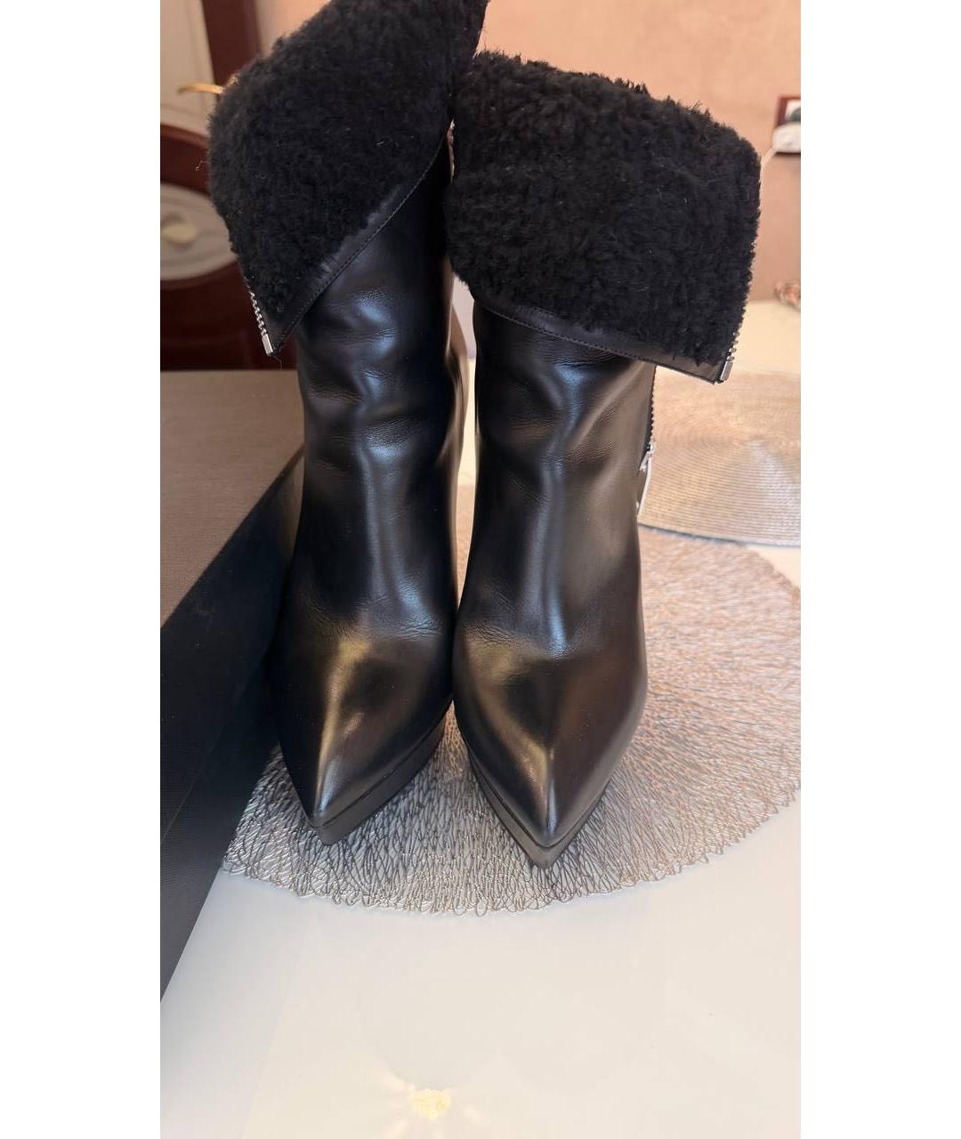 SAINT LAURENT Черные кожаные ботинки, фото 3