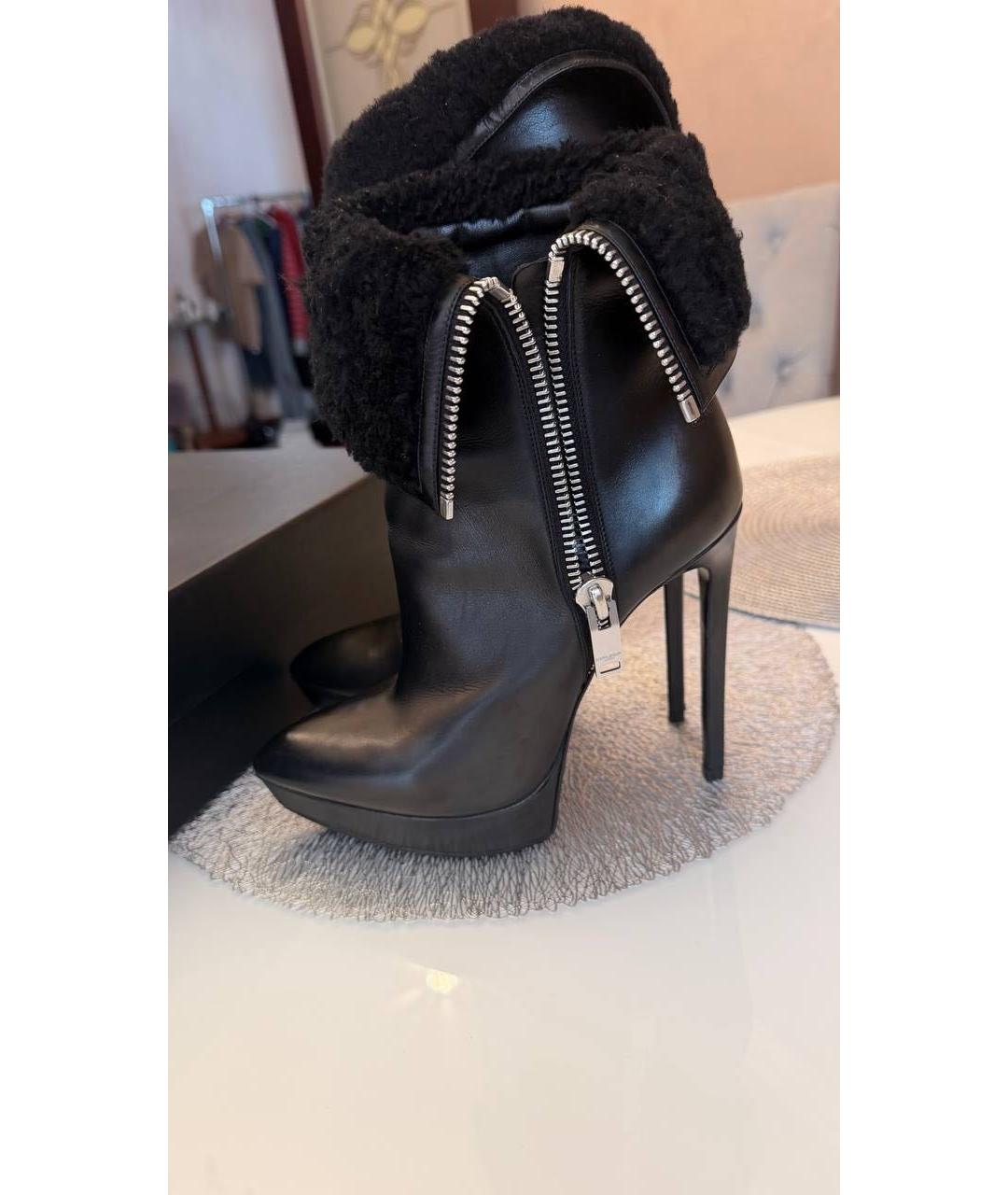 SAINT LAURENT Черные кожаные ботинки, фото 8