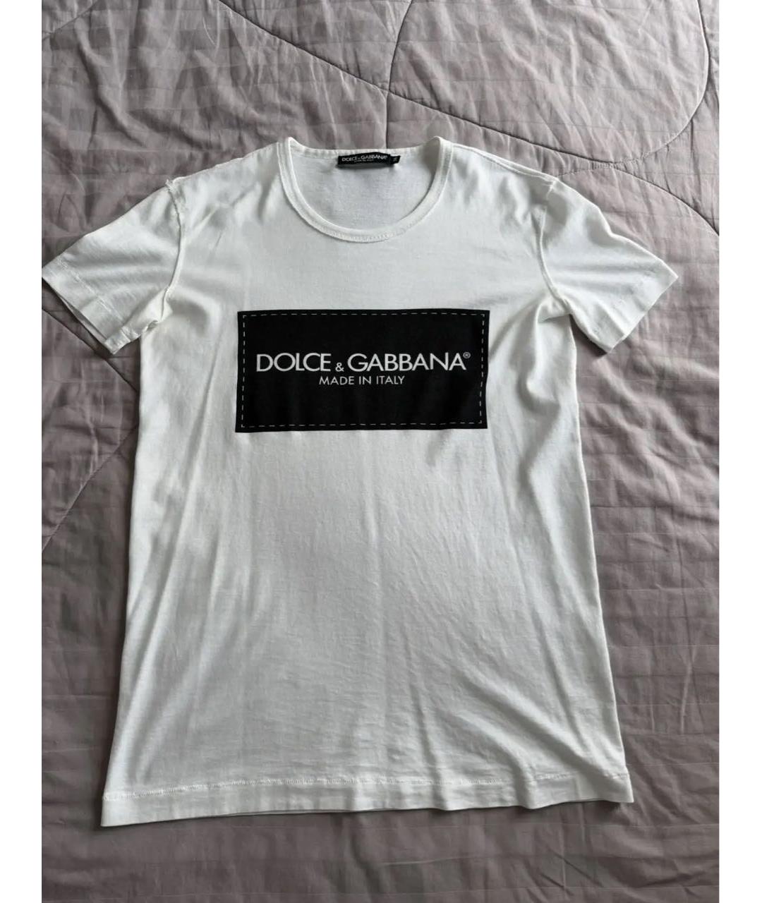 DOLCE&GABBANA Белая хлопковая футболка, фото 7