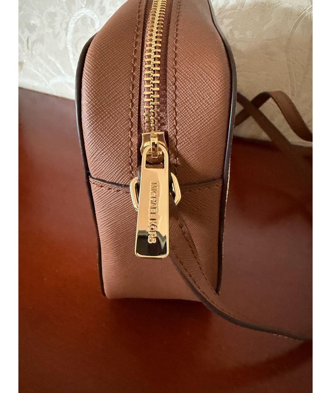 MICHAEL MICHAEL KORS Коричневая сумка через плечо из канвы, фото 2