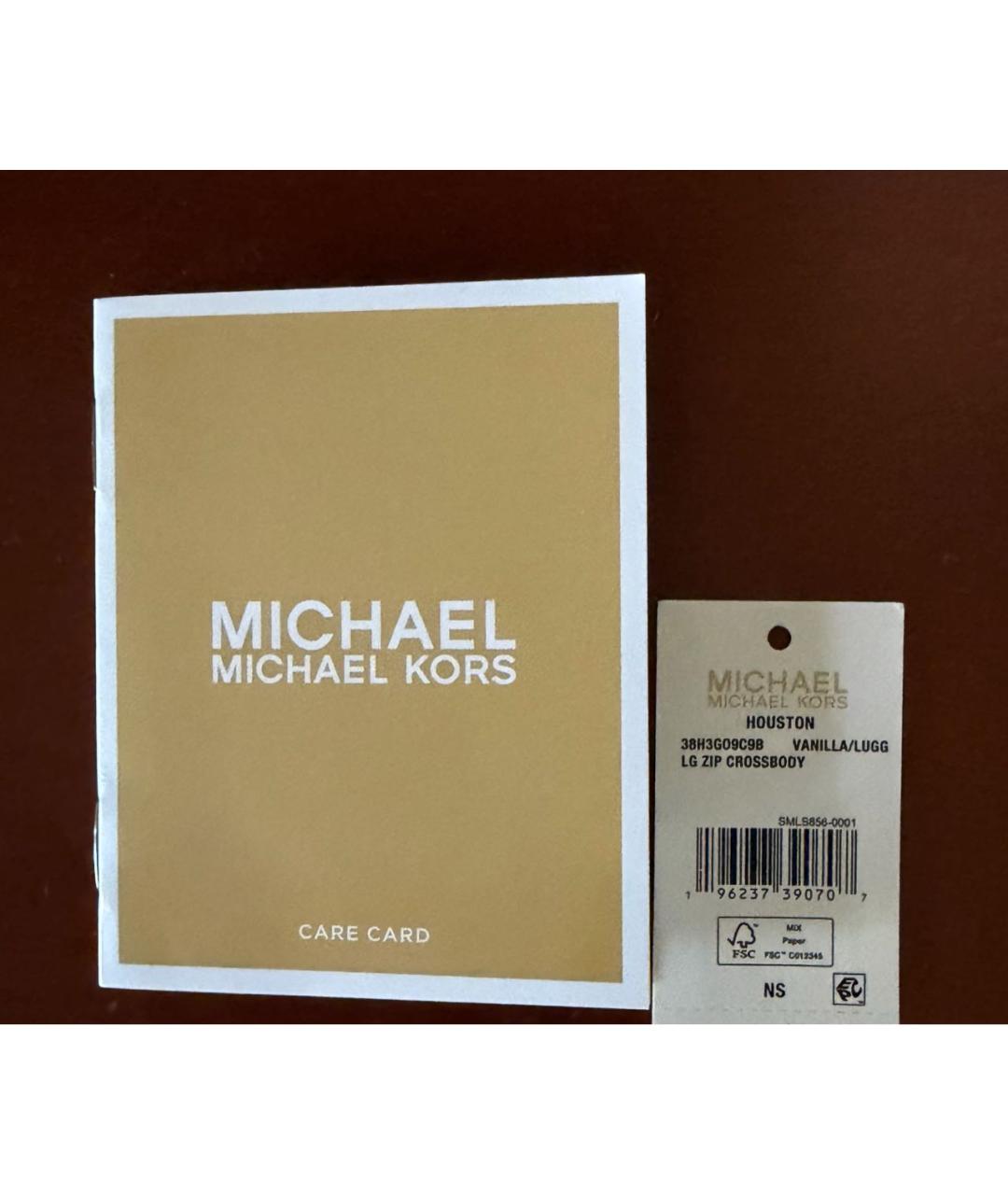 MICHAEL MICHAEL KORS Коричневая сумка через плечо из канвы, фото 6