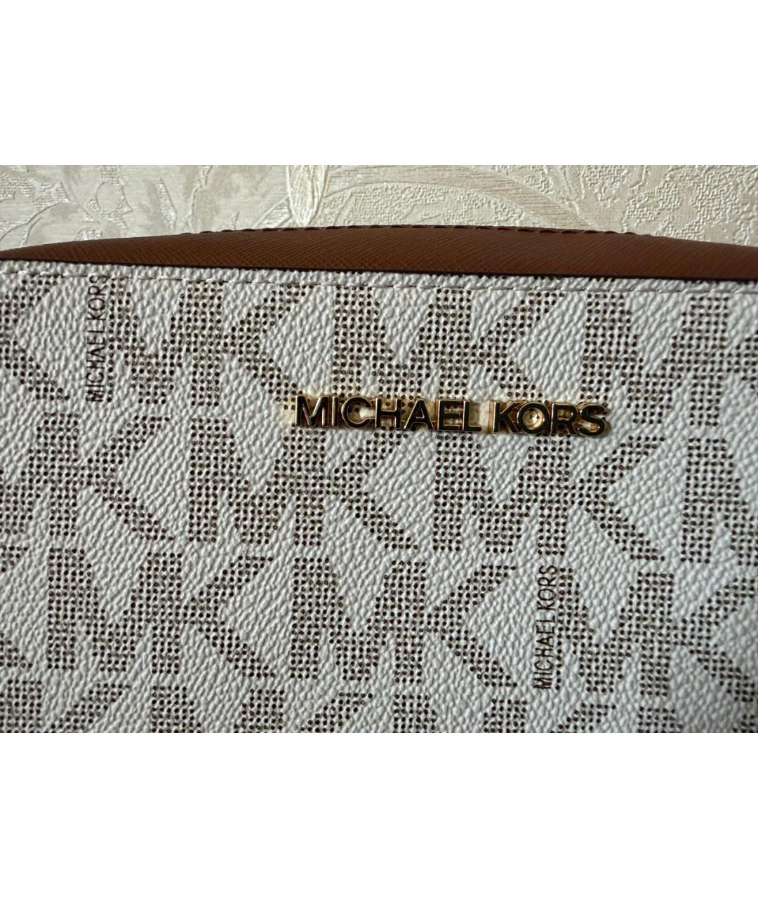 MICHAEL MICHAEL KORS Коричневая сумка через плечо из канвы, фото 5