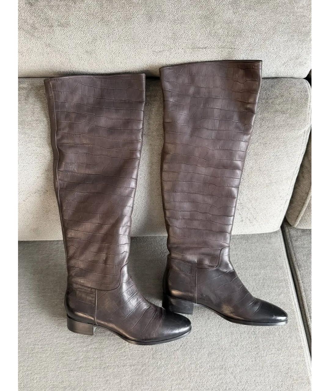 SANTONI Коричневые кожаные сапоги, фото 2