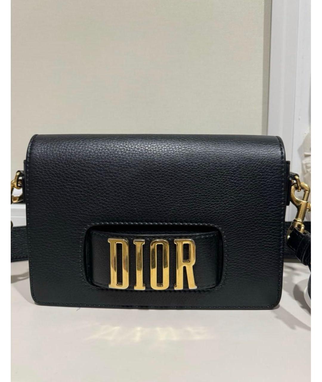 CHRISTIAN DIOR Черная кожаная сумка через плечо, фото 7