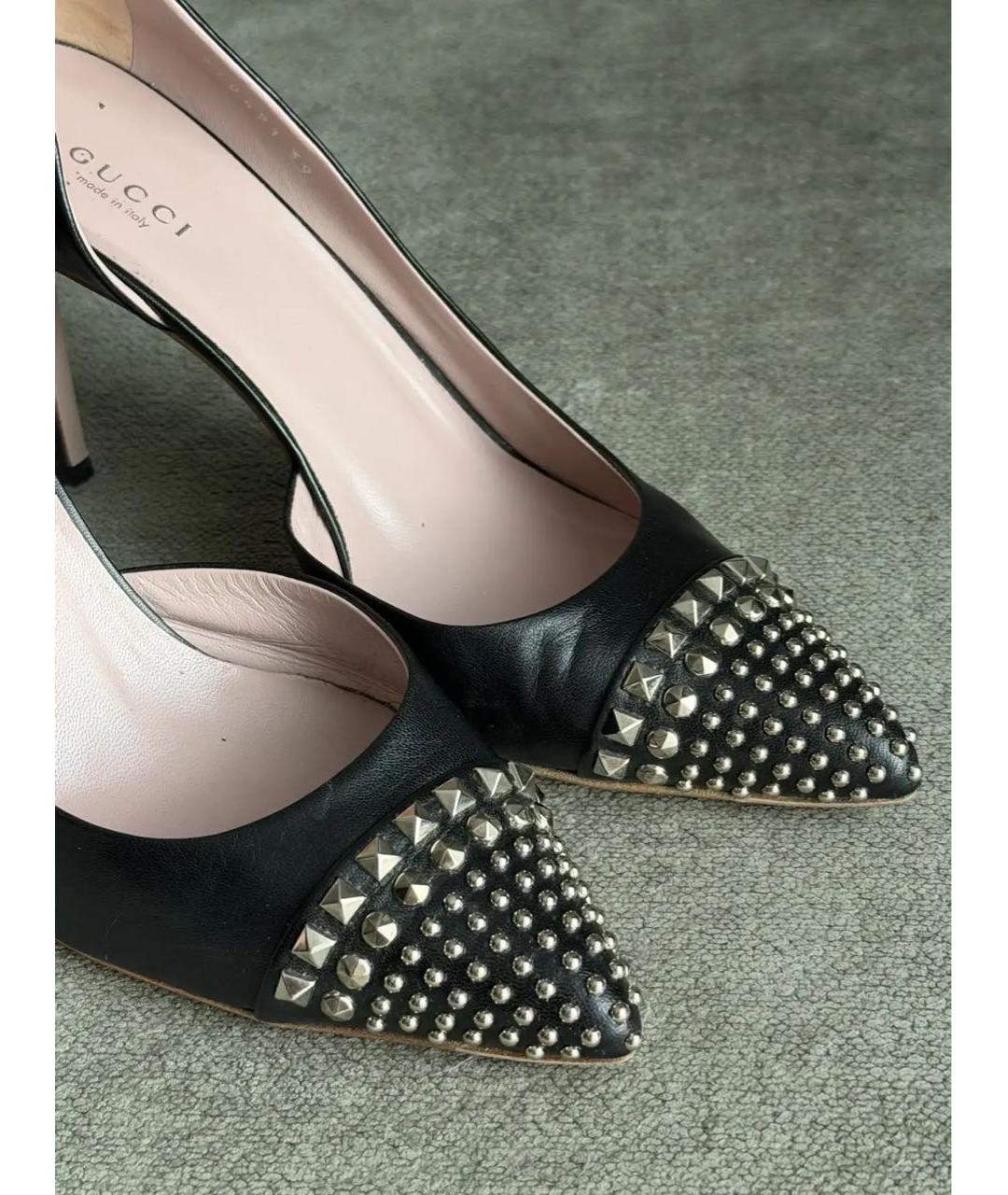 GUCCI Черные кожаные туфли, фото 3