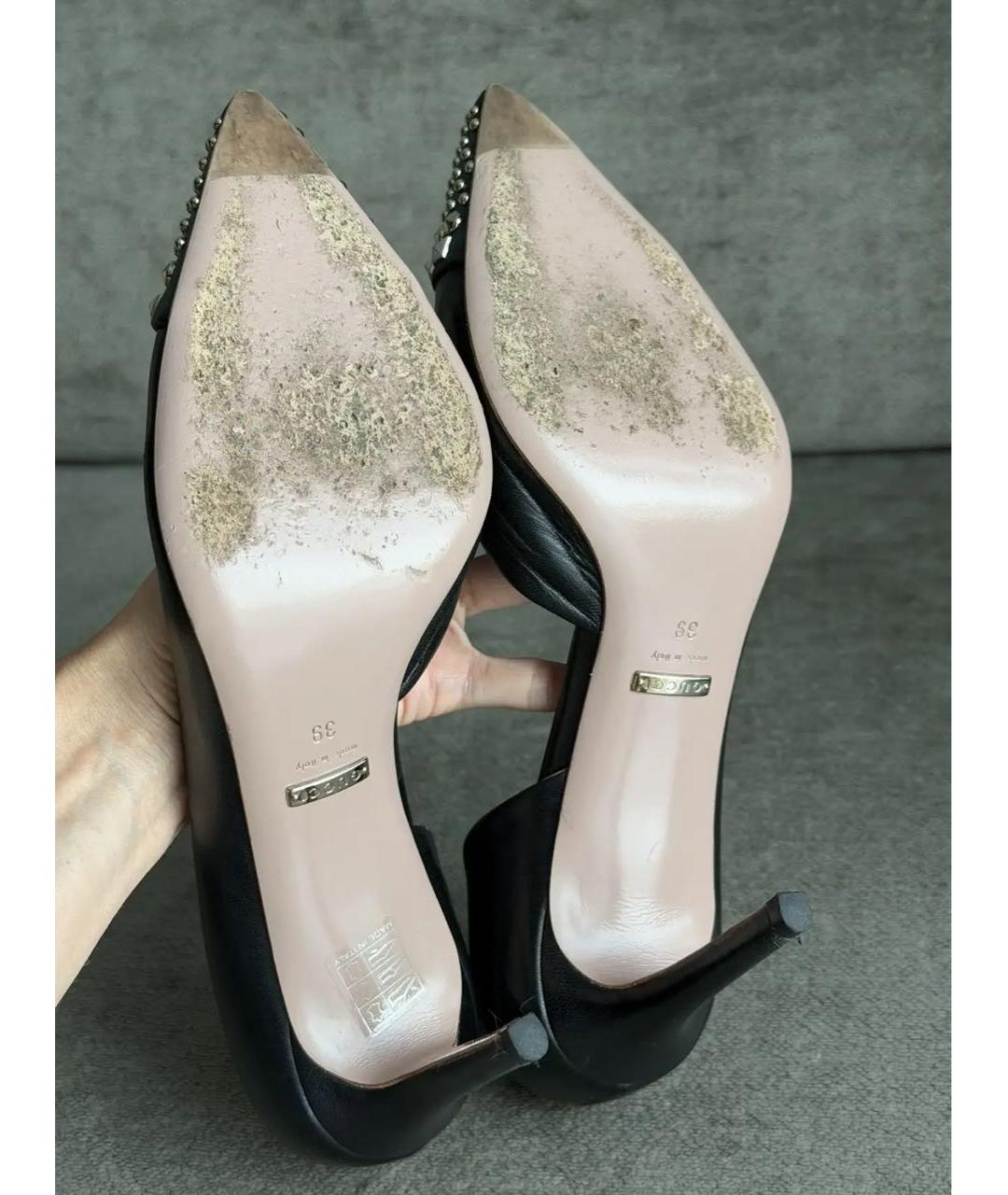GUCCI Черные кожаные туфли, фото 6