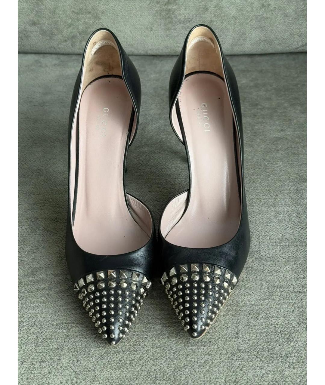 GUCCI Черные кожаные туфли, фото 2