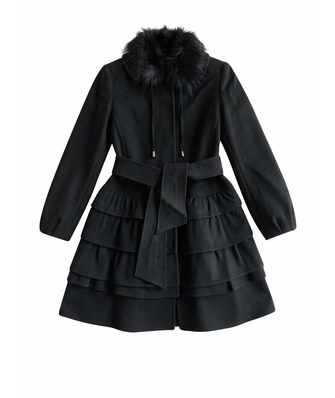 ERMANNO SCERVINO Черное шерстяное пальто, фото 1
