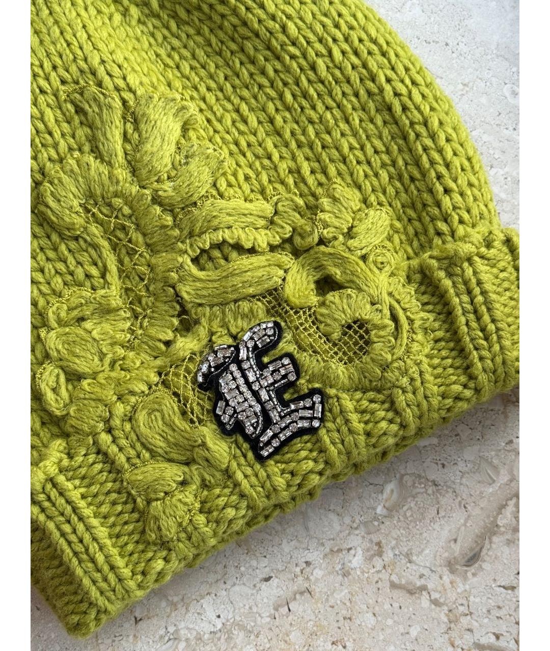 ERMANNO SCERVINO Салатовая шерстяная шапка, фото 2