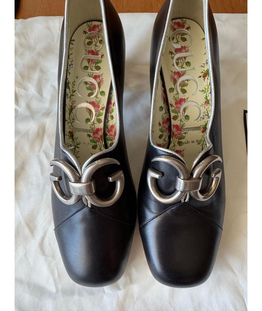 GUCCI Черные кожаные лоферы, фото 3