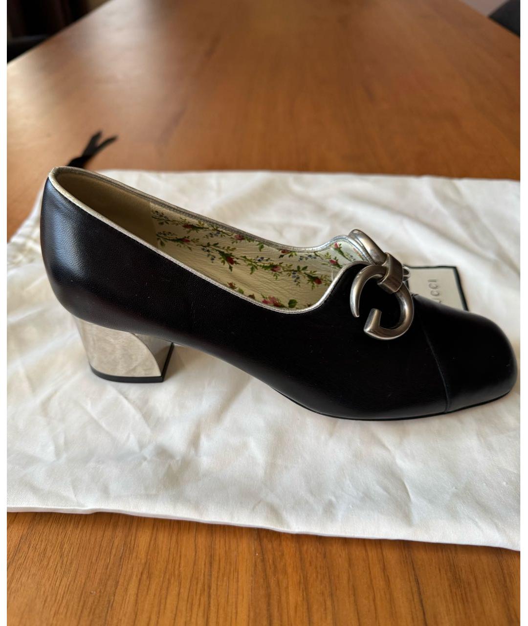 GUCCI Черные кожаные лоферы, фото 5