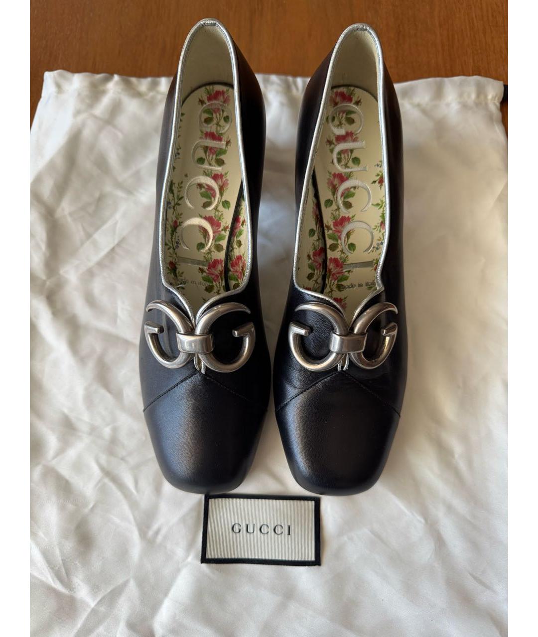GUCCI Черные кожаные лоферы, фото 2