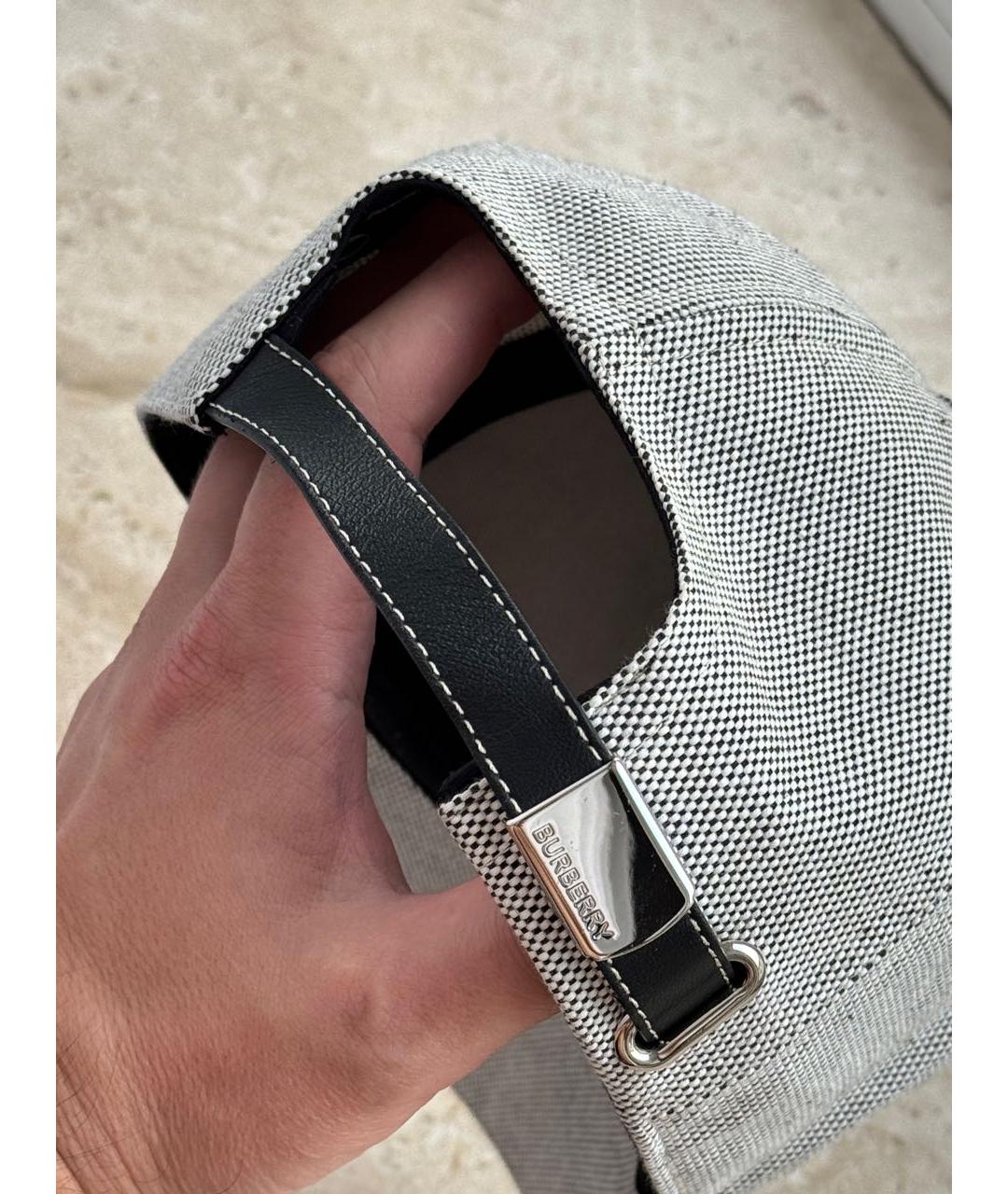 BURBERRY Серая хлопковая кепка, фото 4
