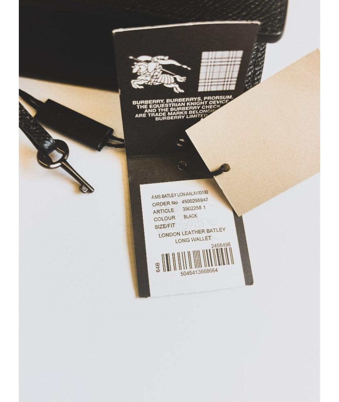 BURBERRY Черная кожаная барсетка, фото 7