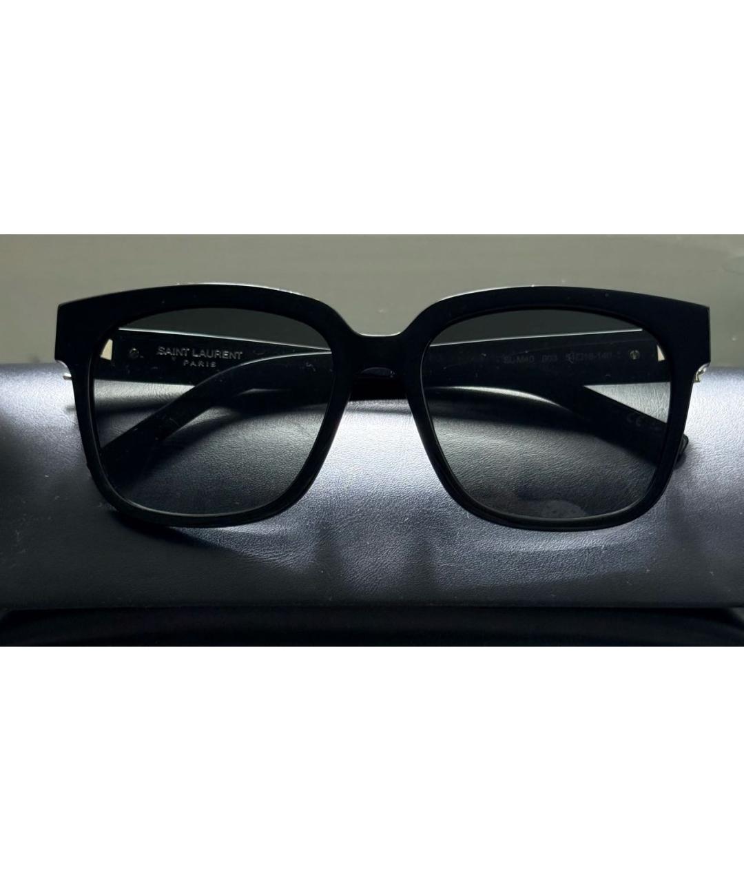 SAINT LAURENT Черные пластиковые солнцезащитные очки, фото 4
