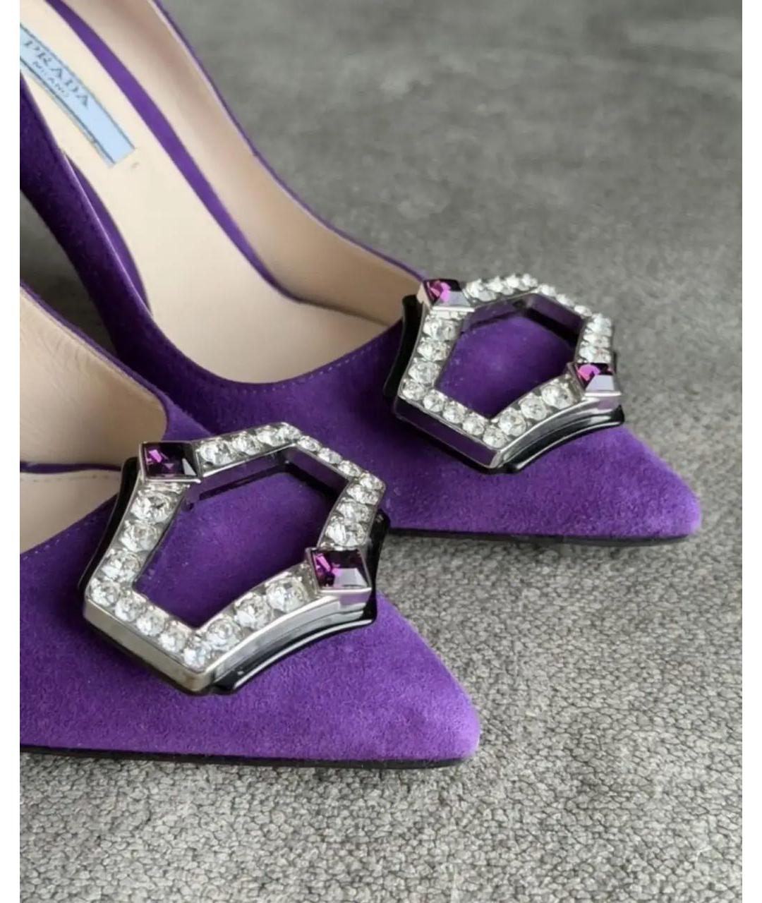 PRADA Фиолетовые замшевые туфли, фото 5