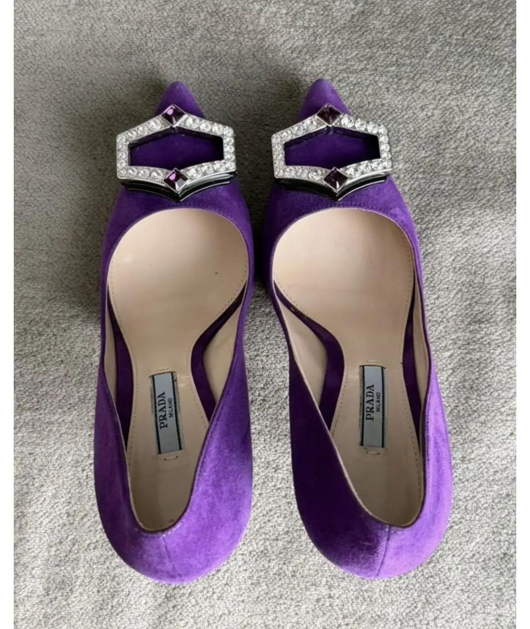 PRADA Фиолетовые замшевые туфли, фото 3