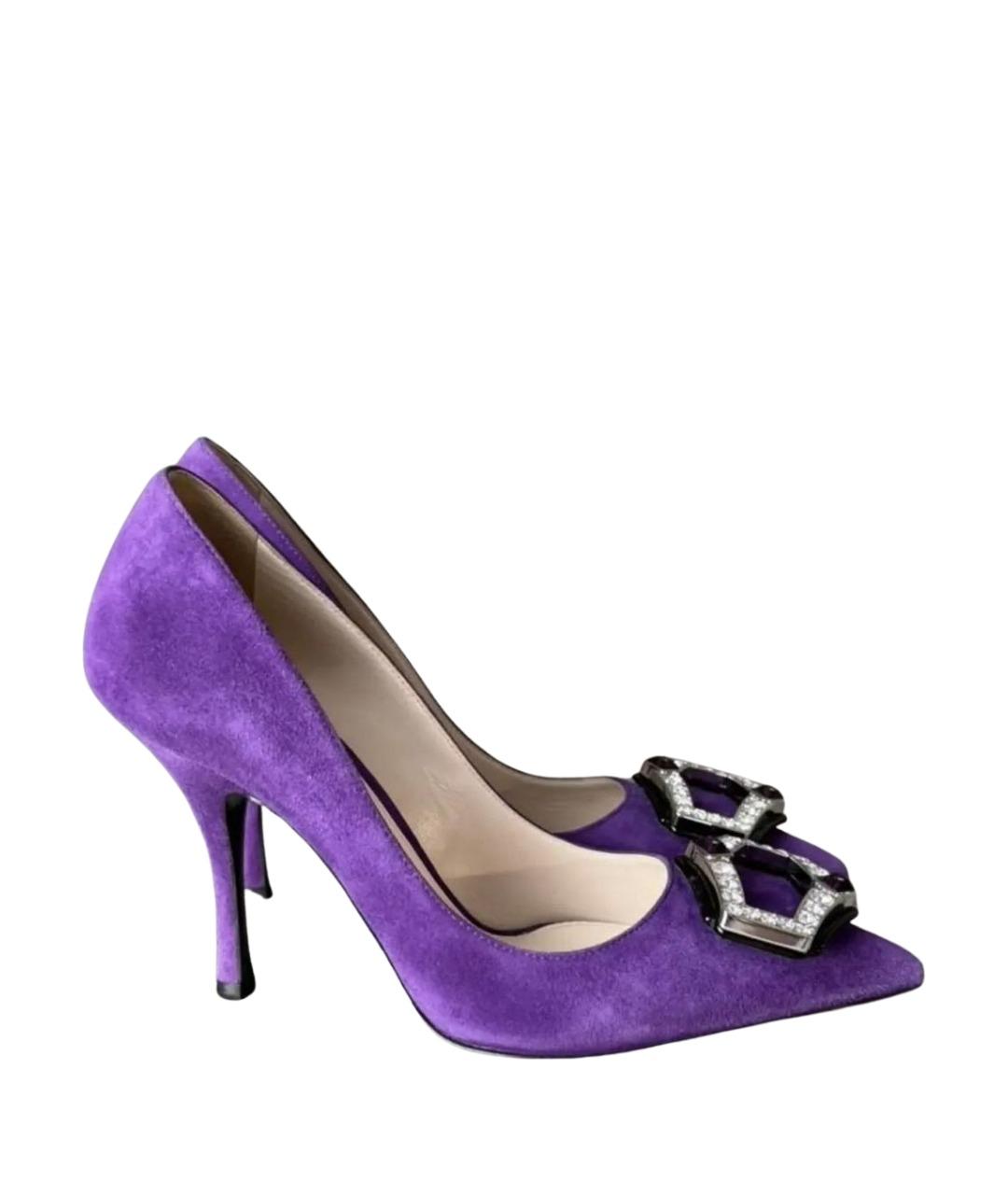 PRADA Фиолетовые замшевые туфли, фото 1