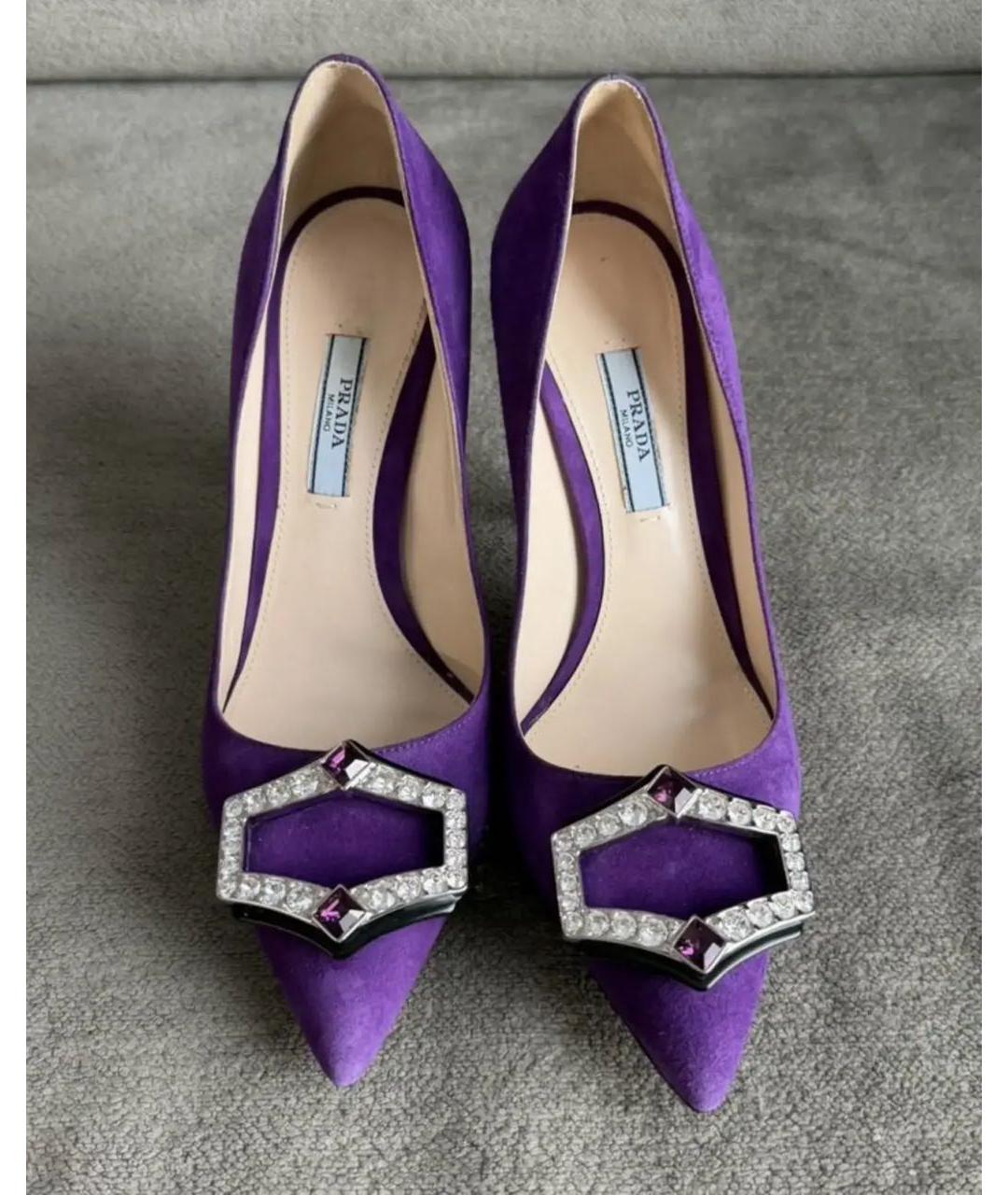 PRADA Фиолетовые замшевые туфли, фото 2