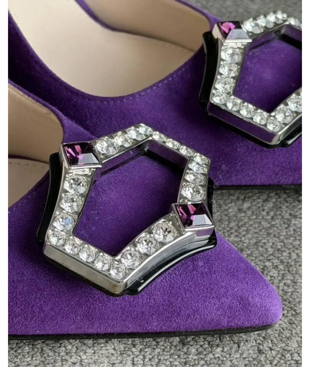 PRADA Фиолетовые замшевые туфли, фото 6