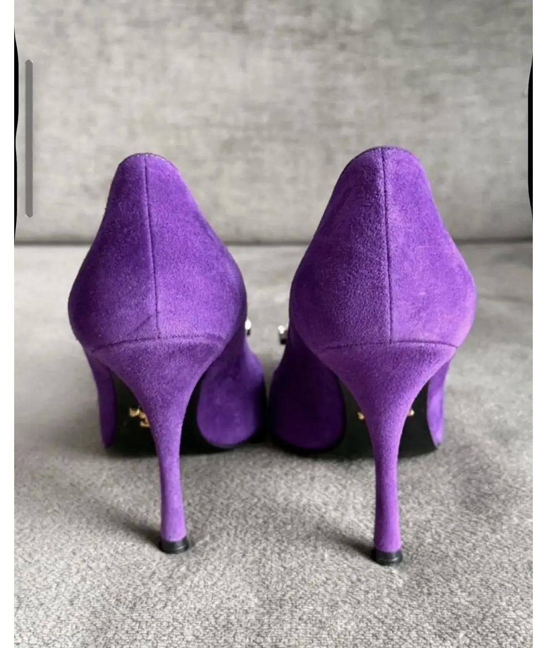 PRADA Фиолетовые замшевые туфли, фото 4