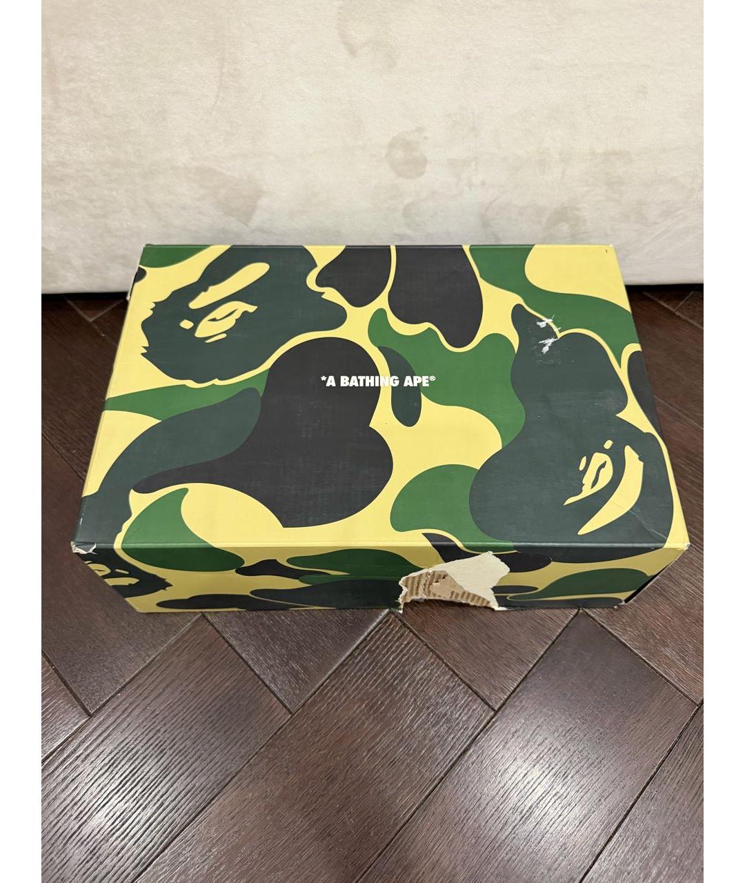 BAPE Серые кожаные низкие кроссовки / кеды, фото 6