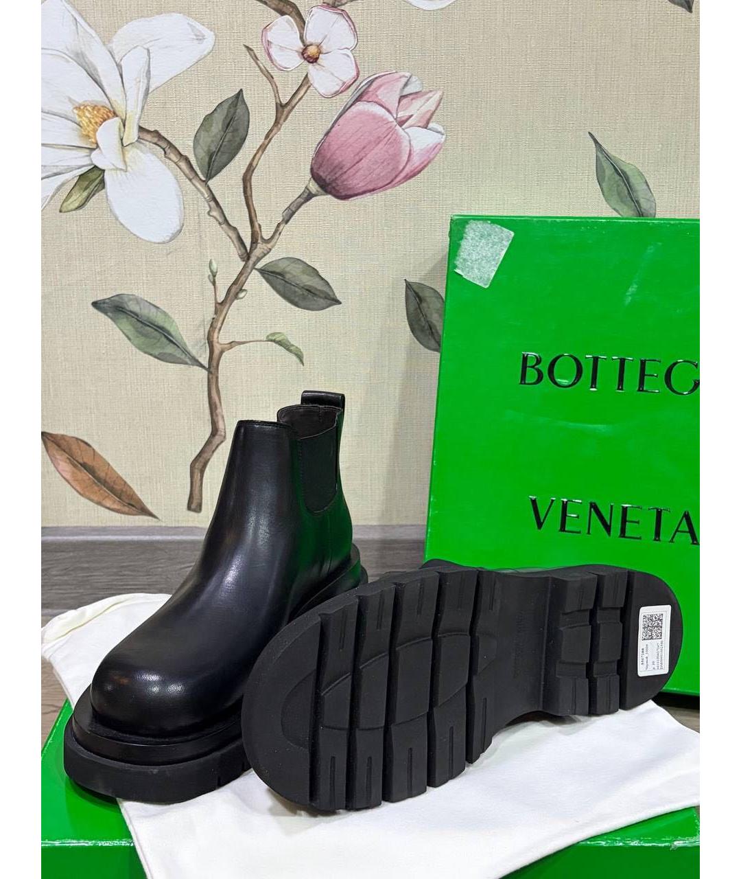 BOTTEGA VENETA Черные кожаные ботинки, фото 4