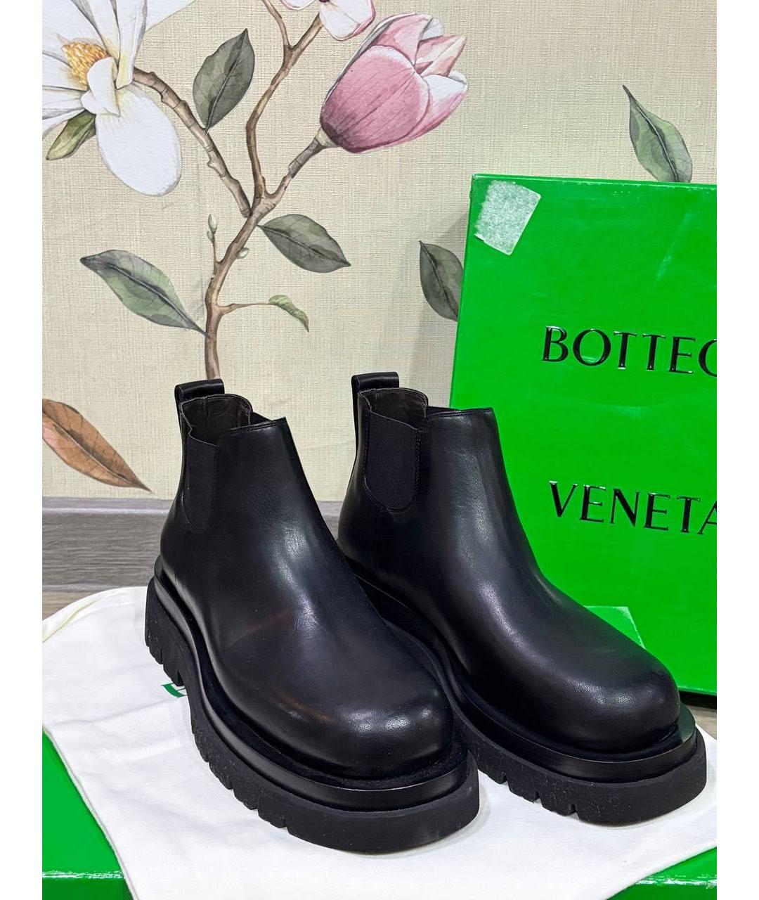 BOTTEGA VENETA Черные кожаные ботинки, фото 3