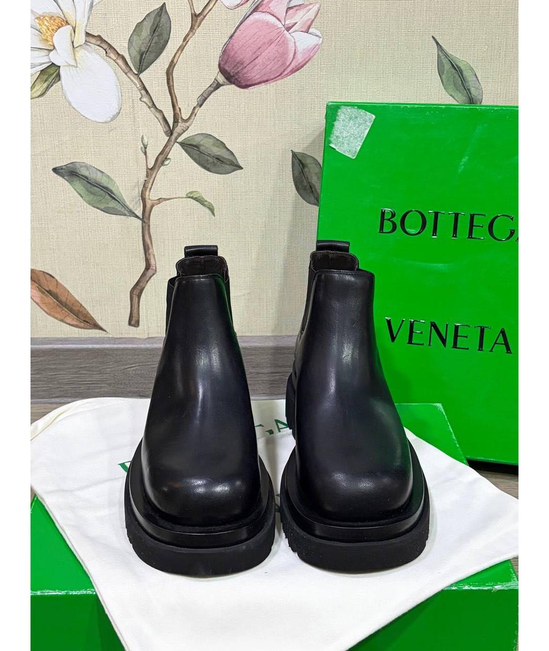 BOTTEGA VENETA Черные кожаные ботинки, фото 2