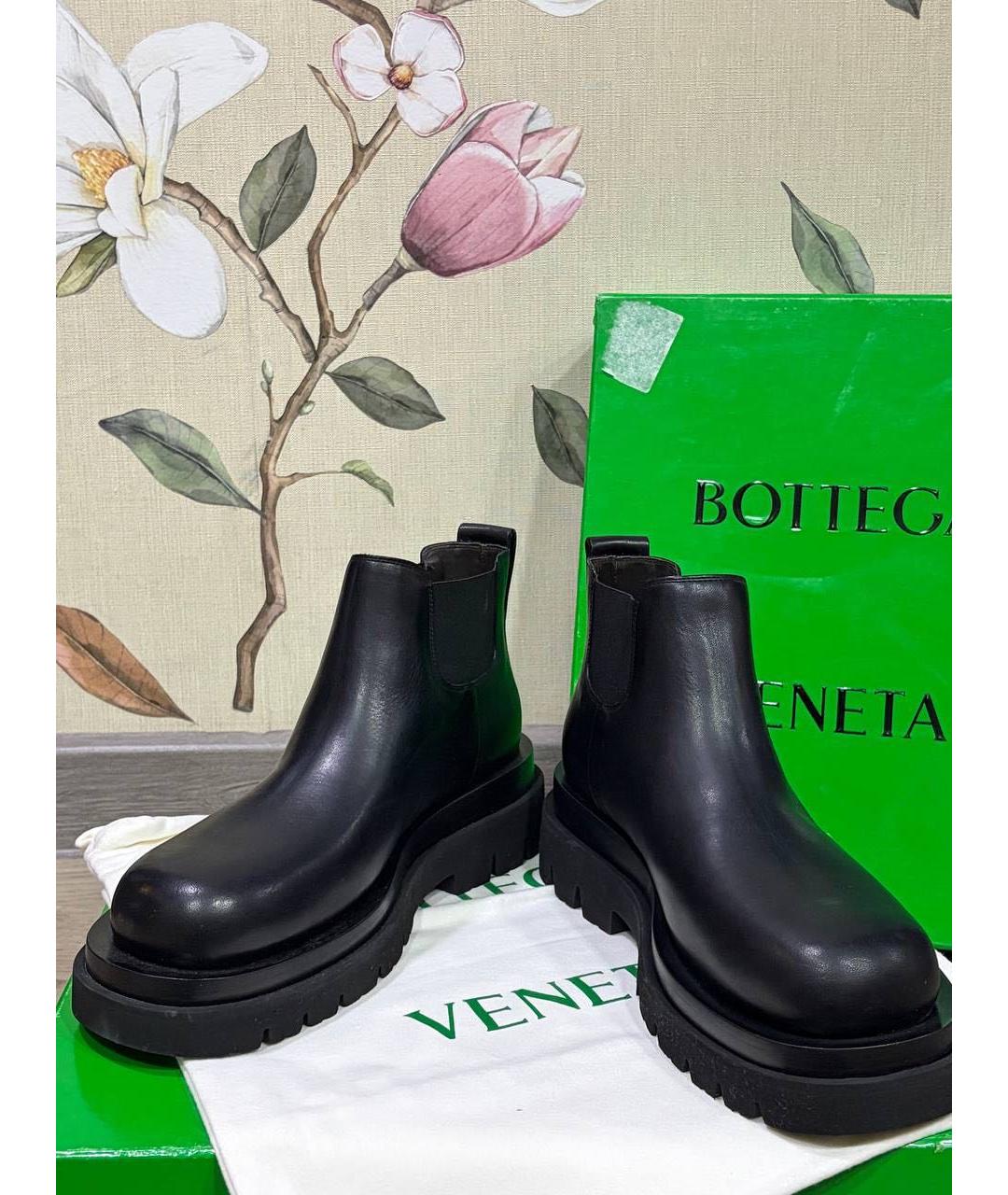 BOTTEGA VENETA Черные кожаные ботинки, фото 5