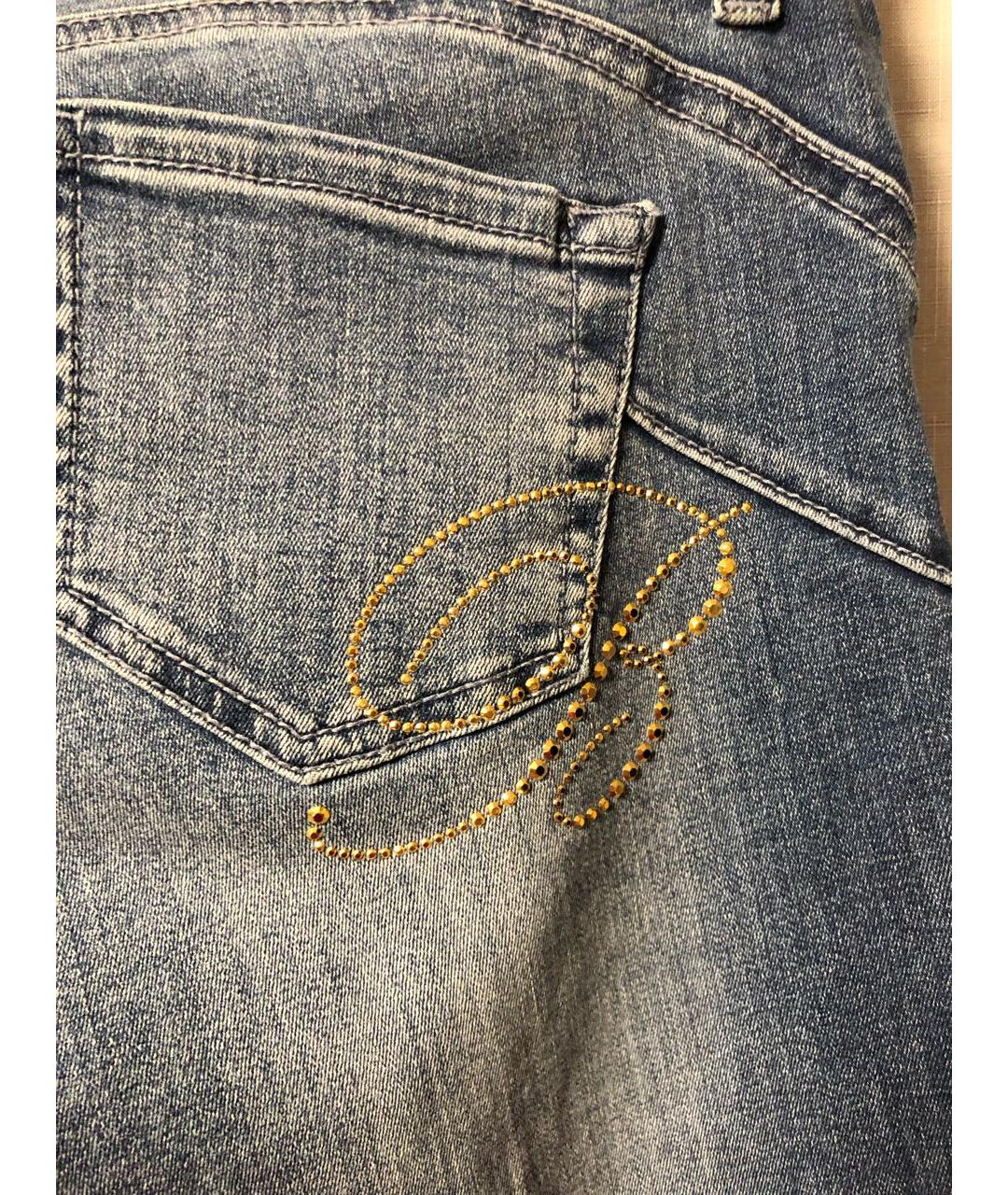 BLUMARINE Синие хлопко-эластановые джинсы слим, фото 4
