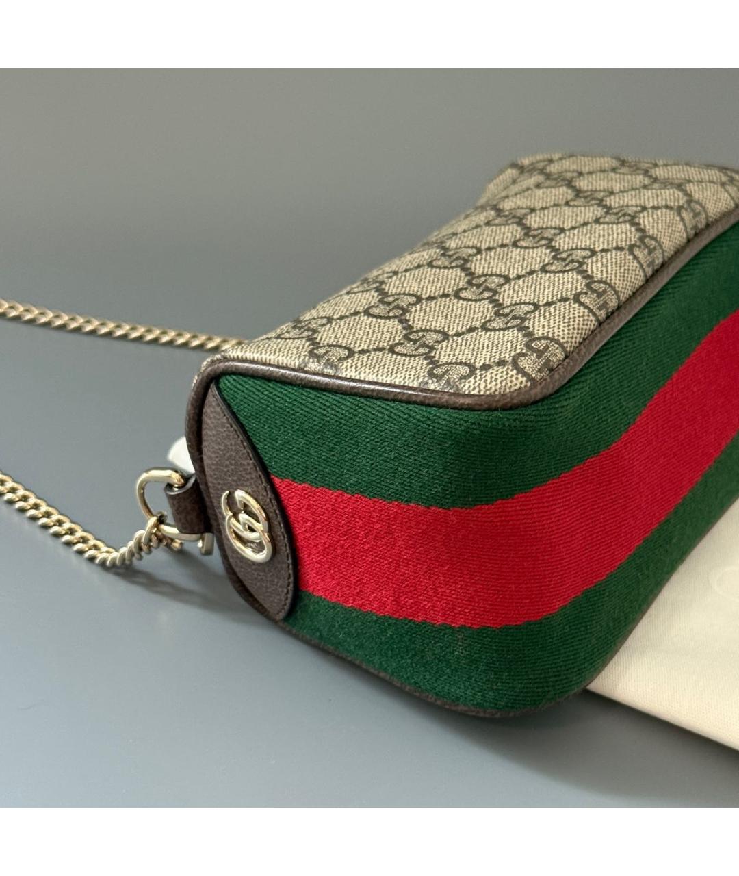 GUCCI Бежевая сумка через плечо из канвы, фото 6