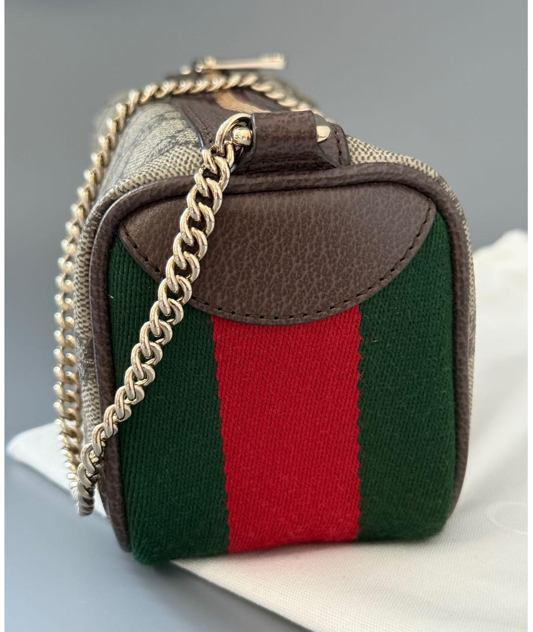 GUCCI Бежевая сумка через плечо из канвы, фото 7
