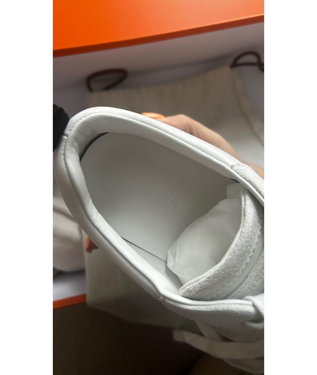 HERMES Белые кроссовки из искусственной кожи, фото 4