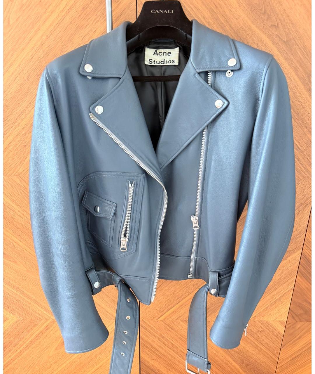 ACNE STUDIOS Серая кожаная куртка, фото 3