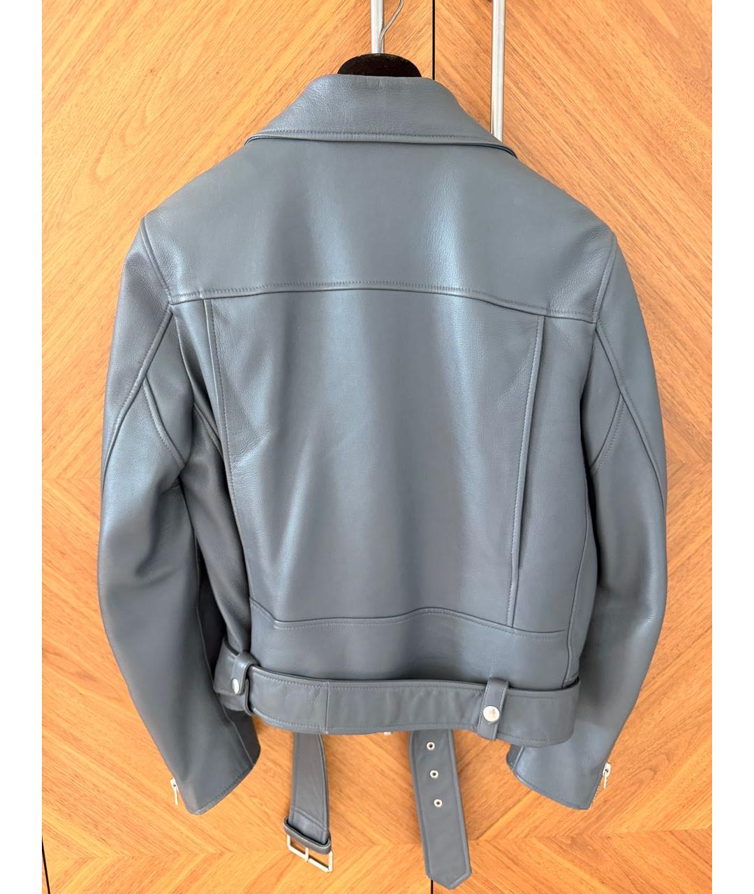 ACNE STUDIOS Серая кожаная куртка, фото 4