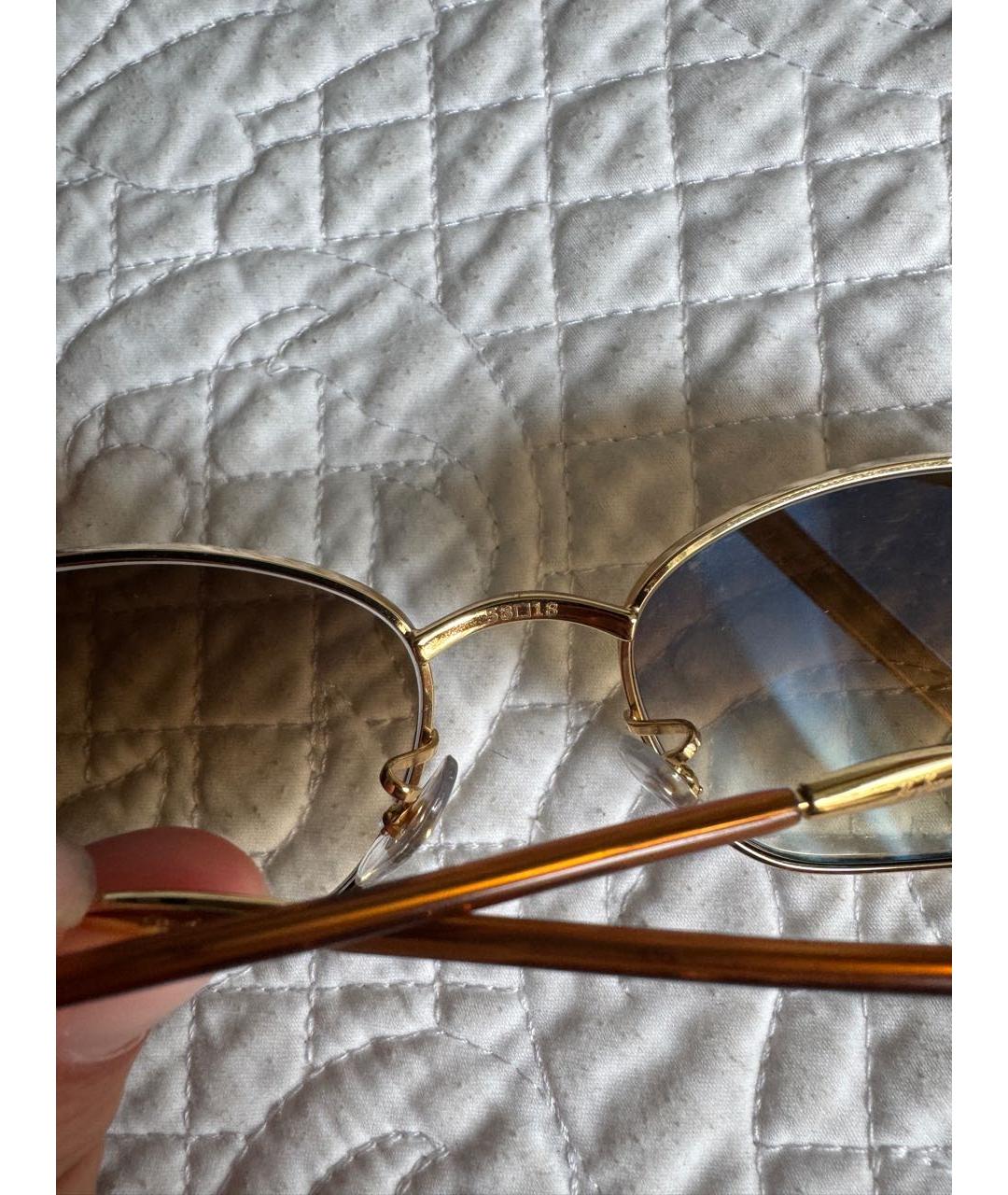 RAY BAN Коричневые металлические солнцезащитные очки, фото 5