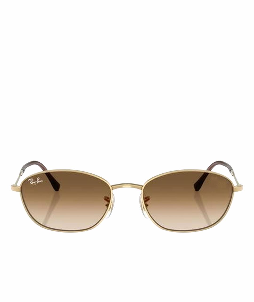 RAY BAN Коричневые металлические солнцезащитные очки, фото 1