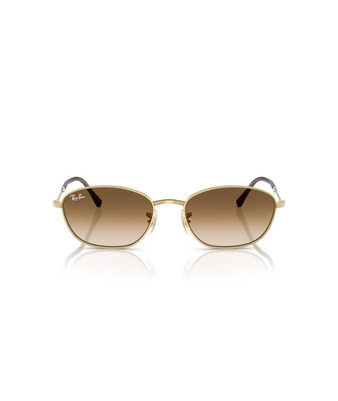 RAY BAN Коричневые металлические солнцезащитные очки, фото 8