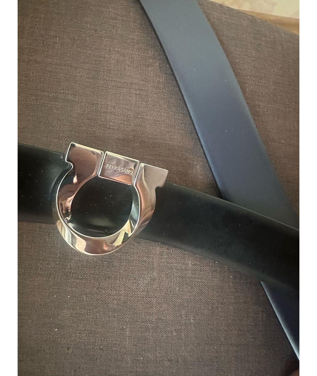 FERRAGAMO Черный кожаный ремень, фото 3