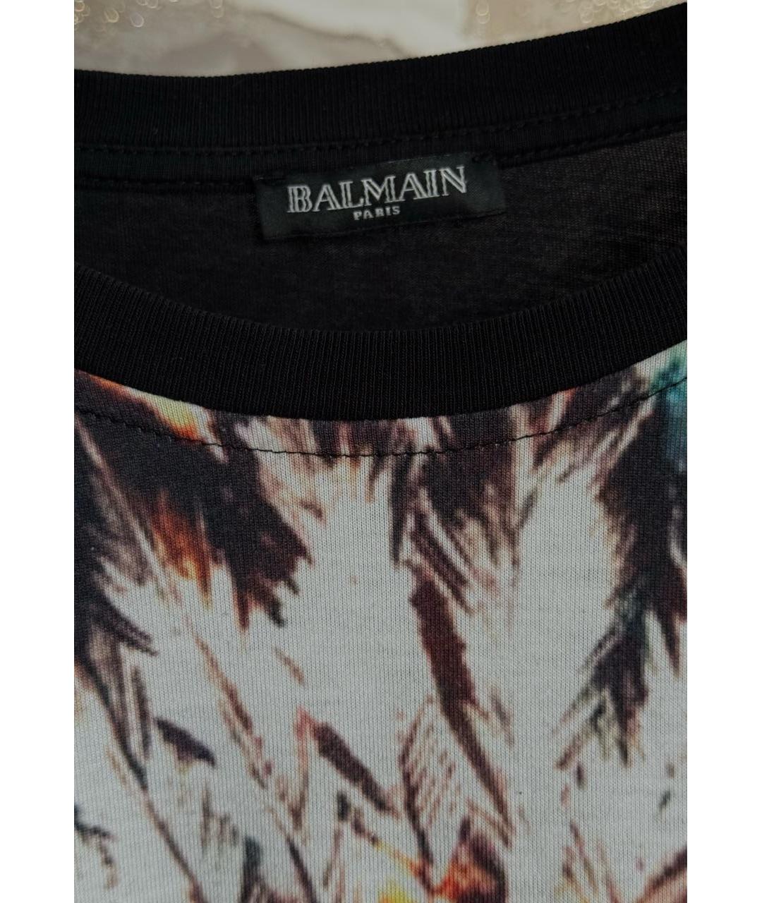 BALMAIN Черная хлопковая футболка, фото 3