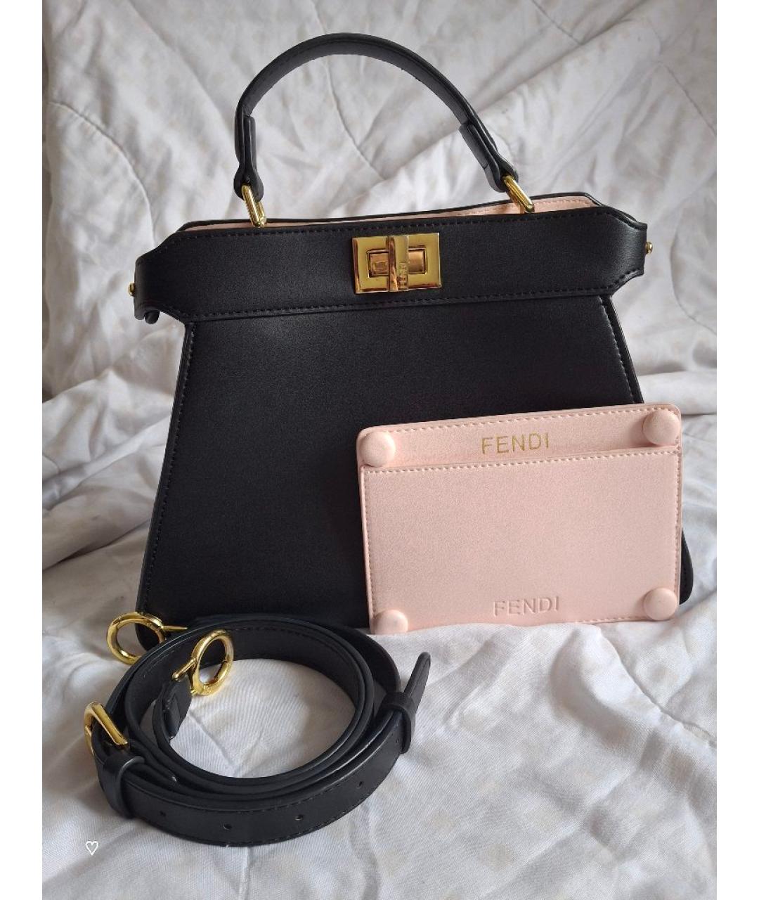 FENDI Черная кожаная сумка через плечо, фото 8