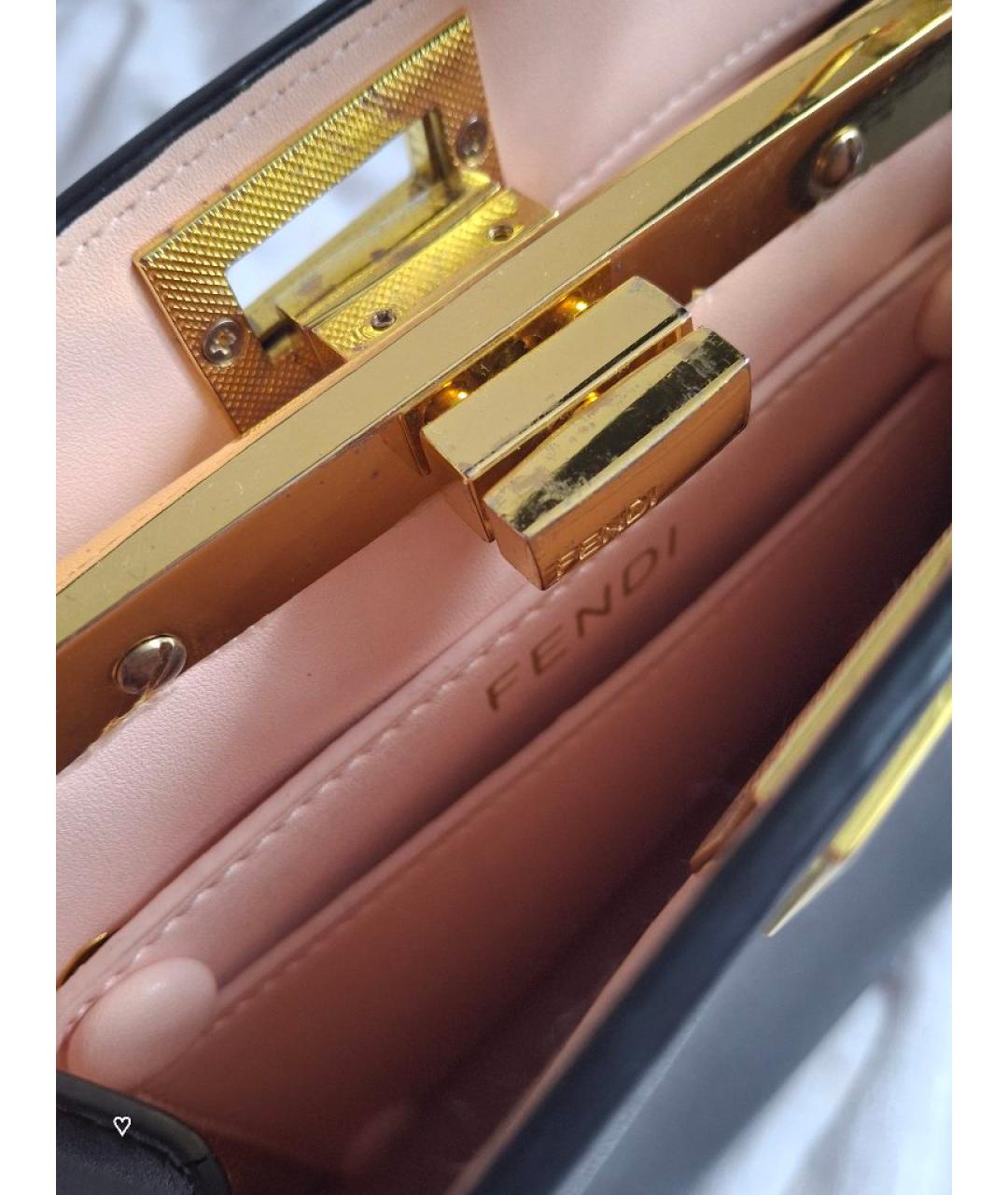 FENDI Черная кожаная сумка через плечо, фото 4