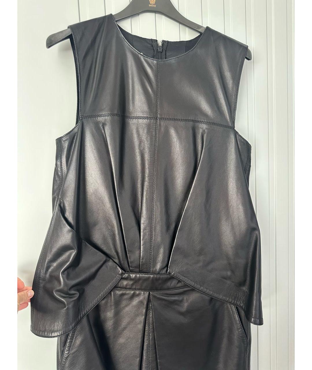 MCQ ALEXANDER MCQUEEN Черное кожаное платье, фото 4