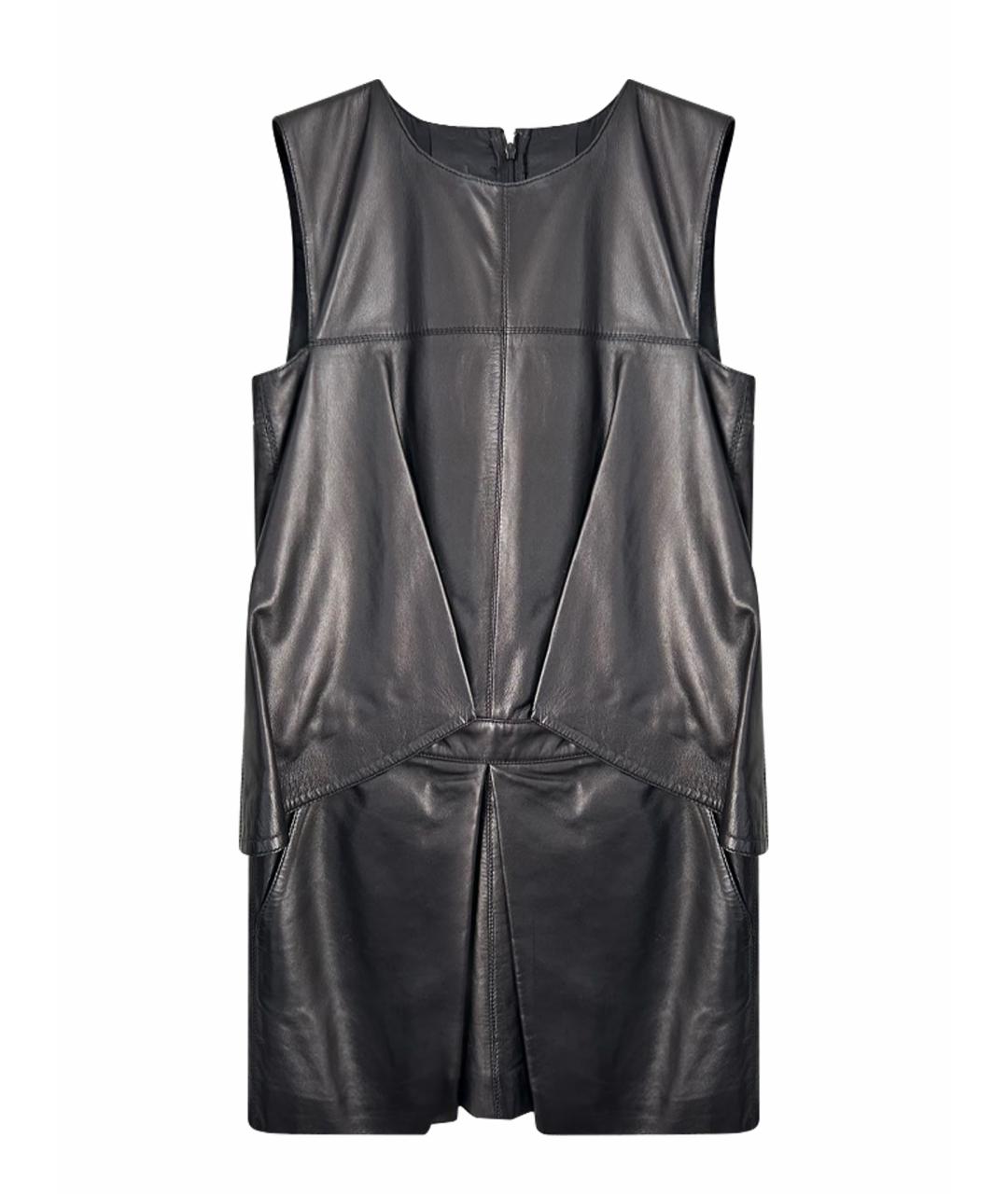 MCQ ALEXANDER MCQUEEN Черное кожаное платье, фото 1