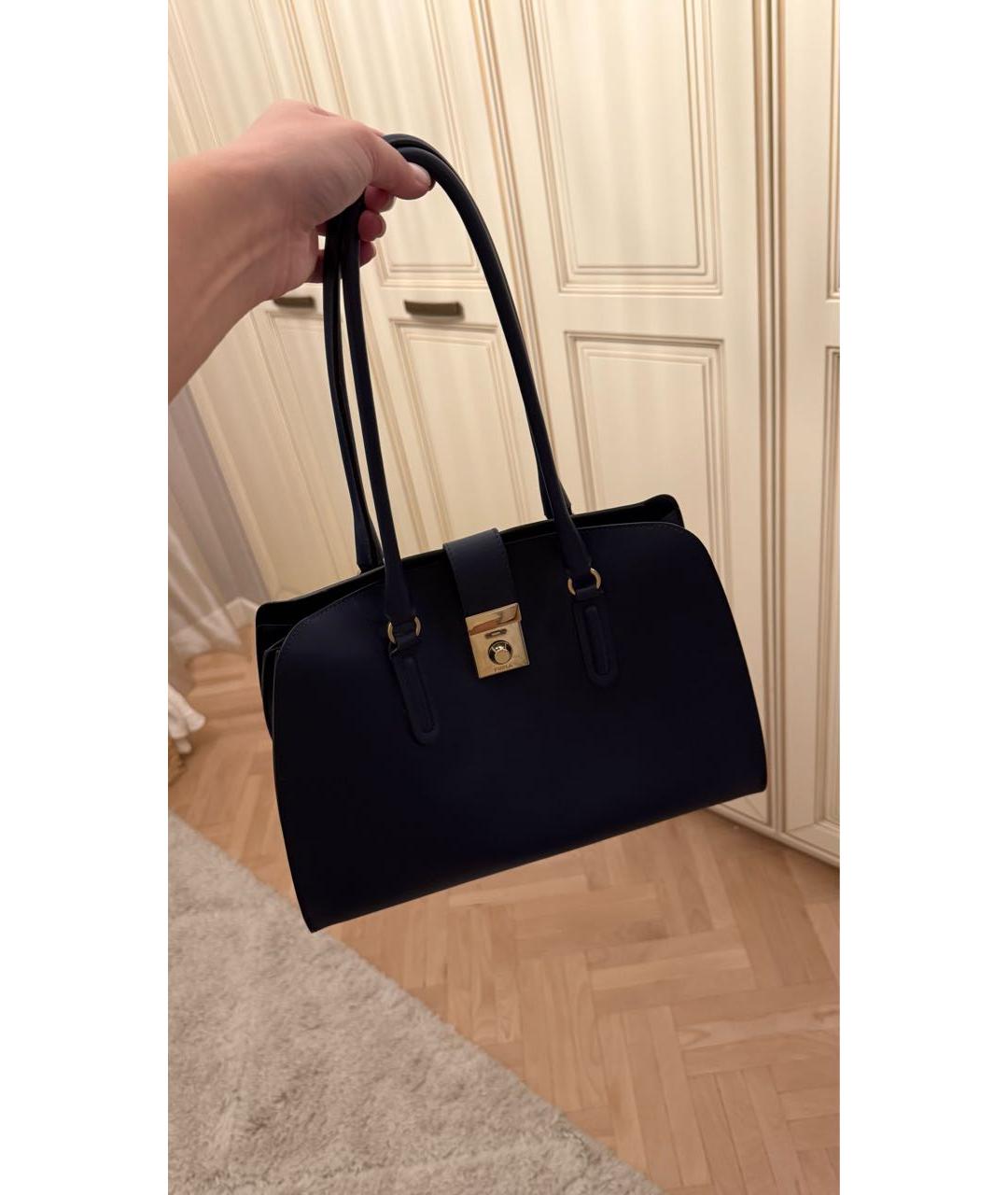 FURLA Темно-синяя кожаная сумка через плечо, фото 6
