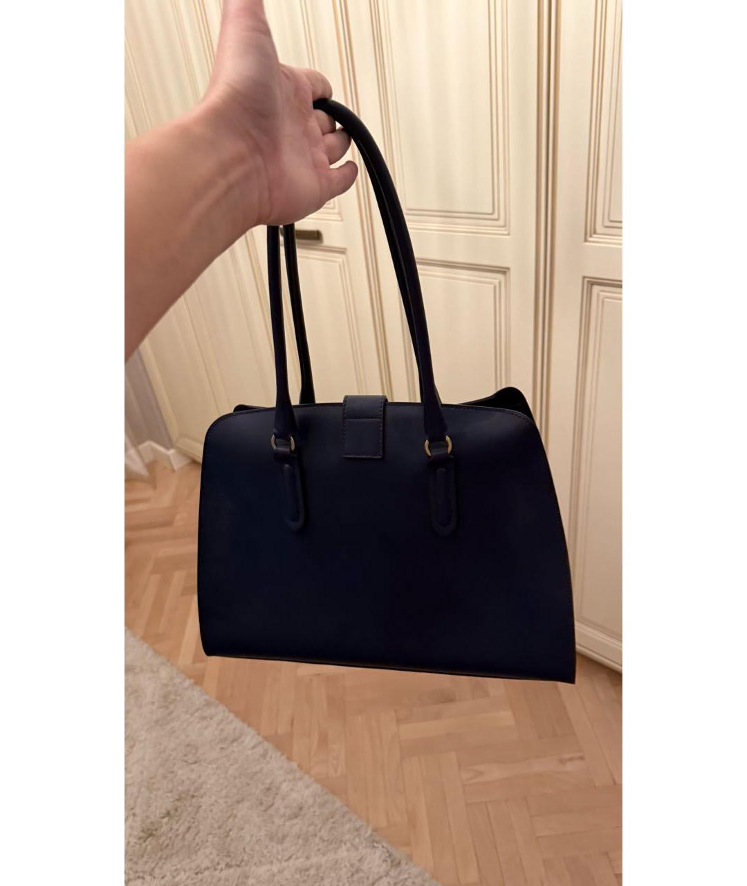 FURLA Темно-синяя кожаная сумка через плечо, фото 2