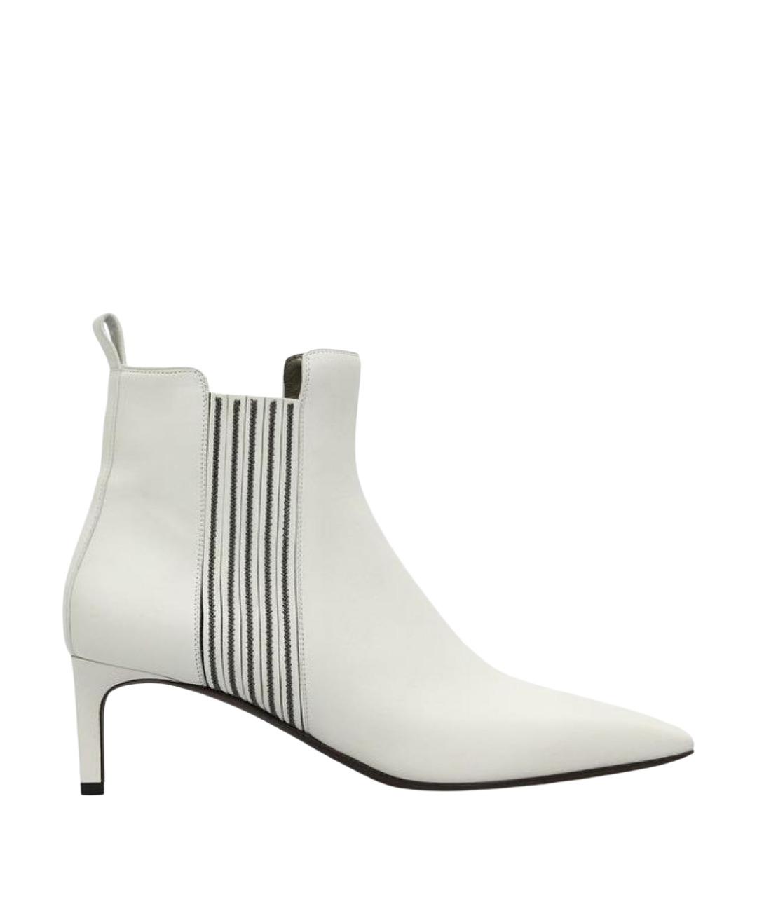 BRUNELLO CUCINELLI Белые кожаные ботильоны, фото 1