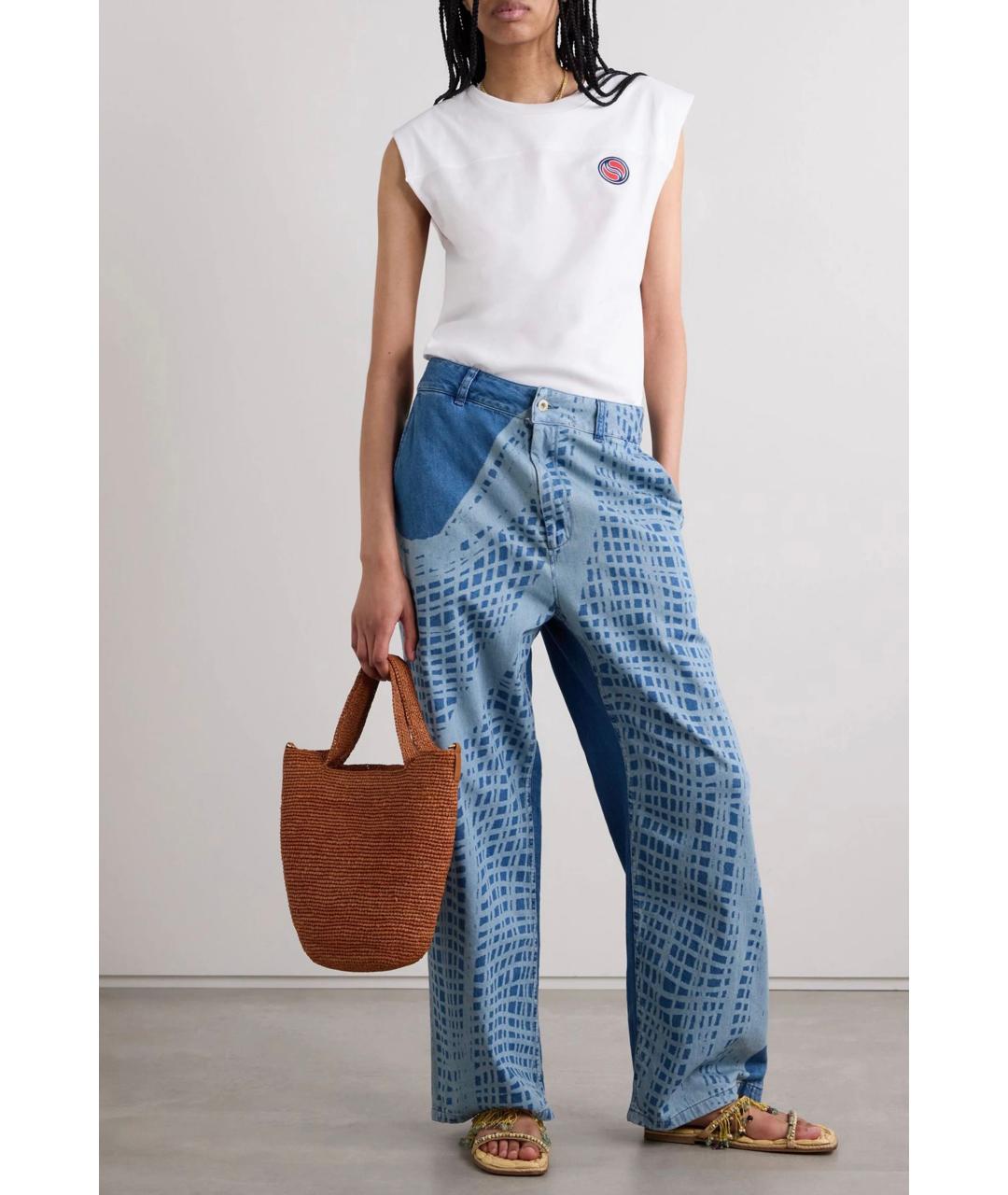 LOEWE Голубые хлопковые прямые джинсы, фото 2