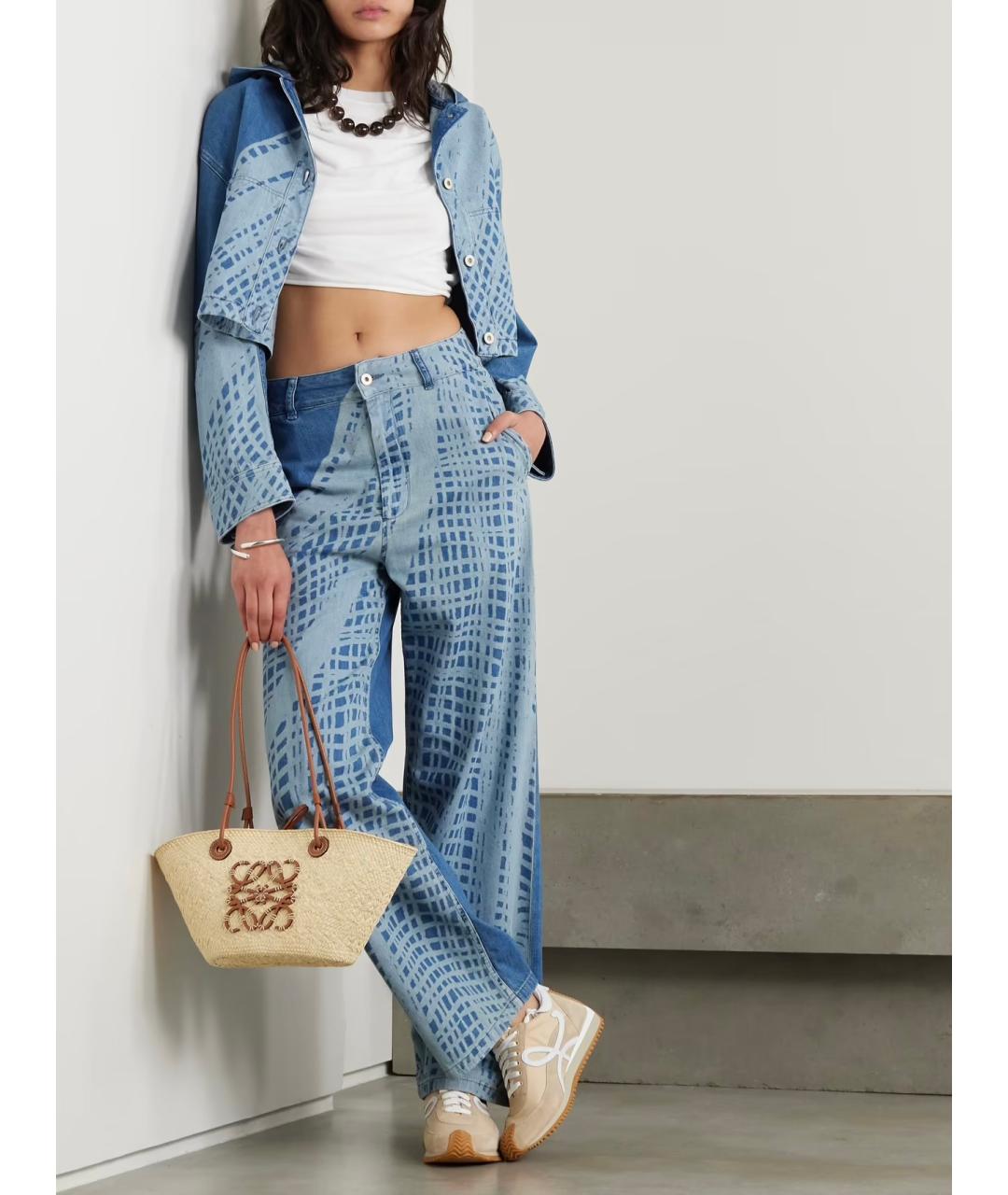 LOEWE Голубые хлопковые прямые джинсы, фото 3